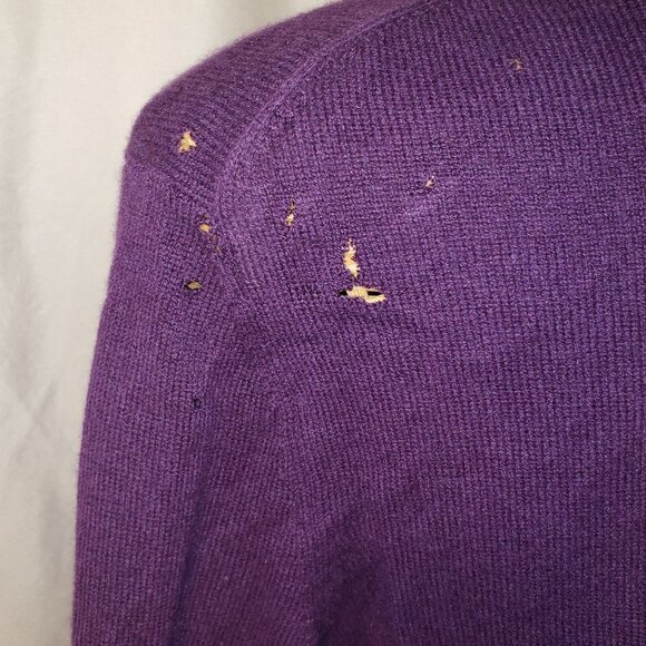 Cashmere by Charter Club Purple Cashmere Cardigan Bolero -M - Picture 4 of 5